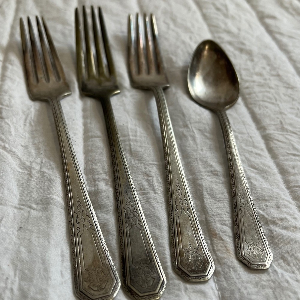 Wm Rogers Mfg Co Arbutus Silverplate Flatware 4pc